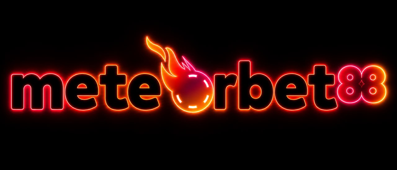 Logo METEORBET88 merah neon